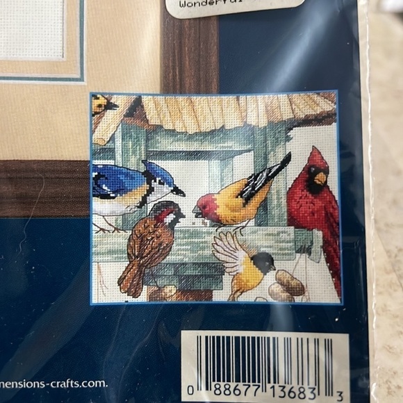 Sunset Cross Stitch Feeding Frenzy Marilee Carroll Many Birds - Picture 9 of 9